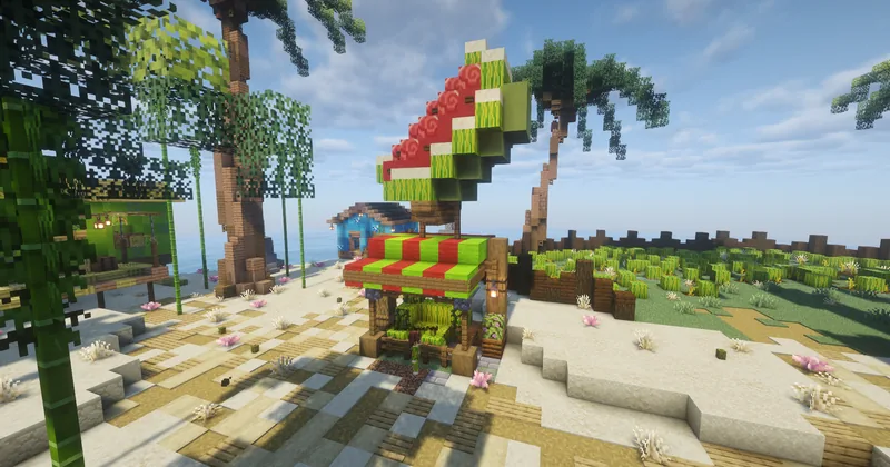 A watermelon stall on the beach, built for the Summer Festival