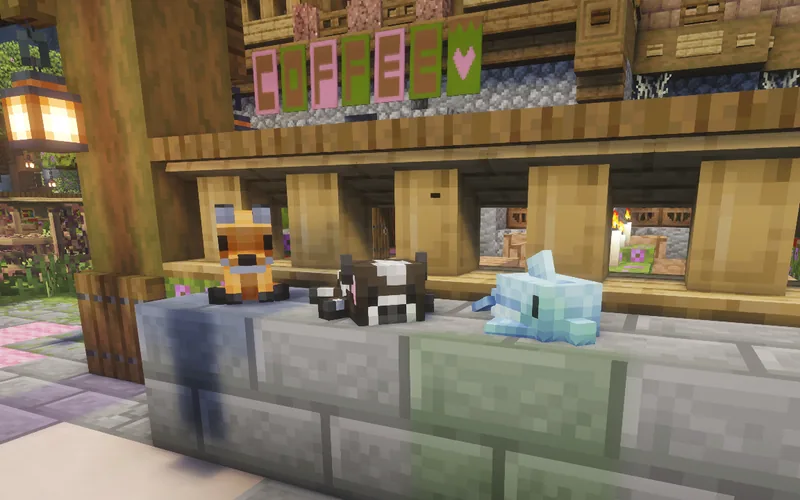 Three monthly plushies lined up inside of item frames